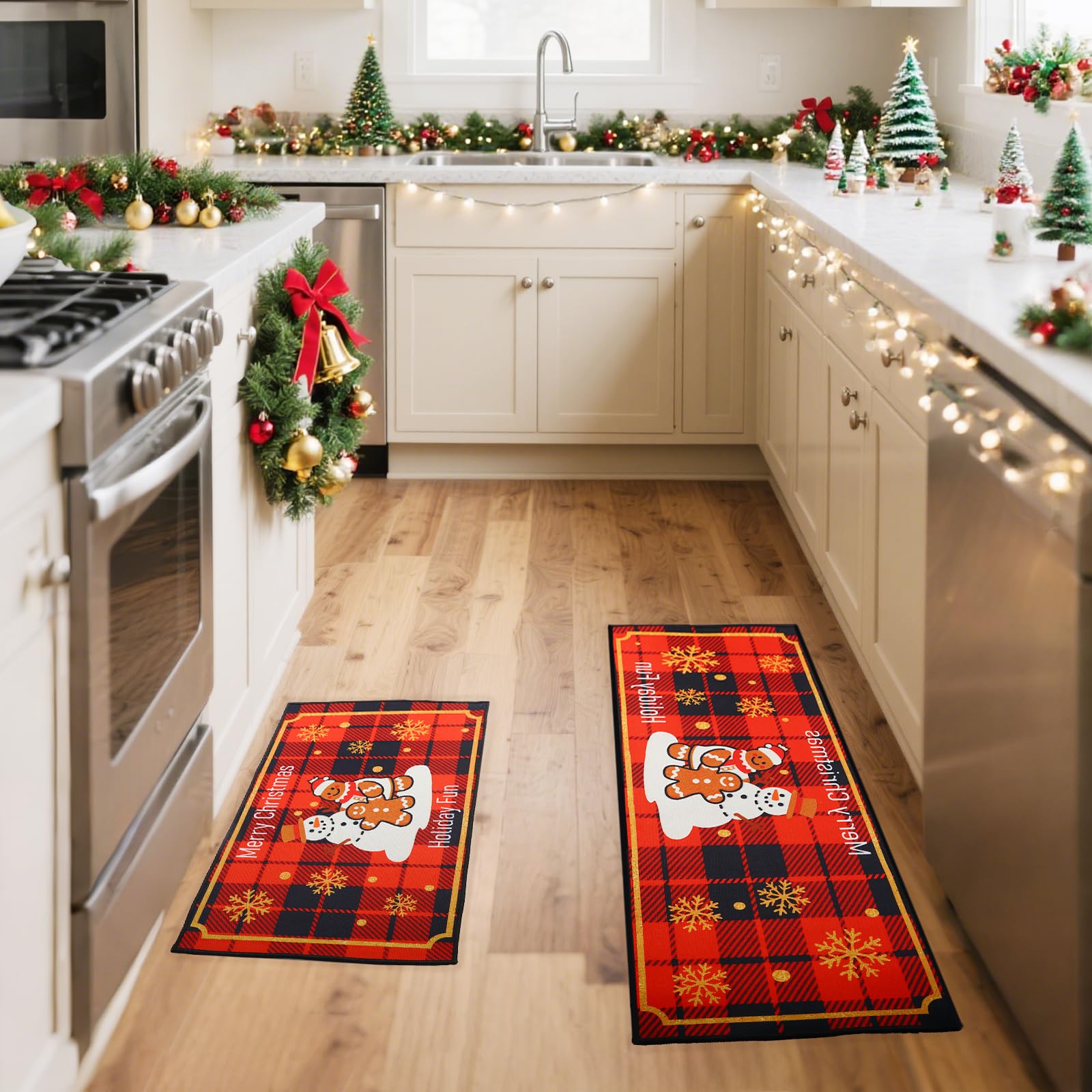 Enbelcto Christmas decor ideas for entryway and living room with seasonal charm.