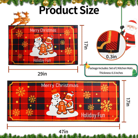 Enbelcto kitchen mats near stove area highlight holiday decor and safety.