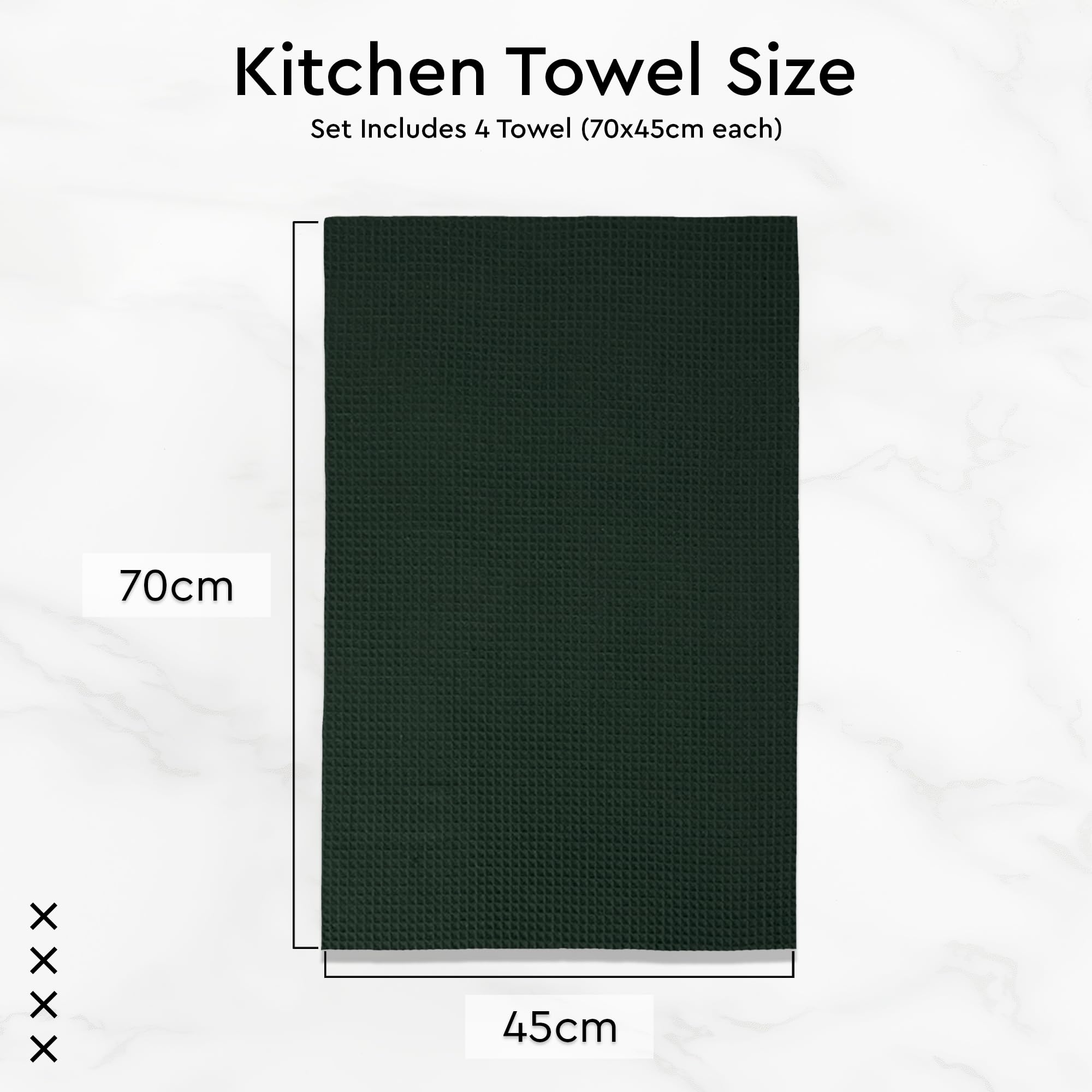 Encasa XO dark green towels are extra-large and durable for heavy tasks