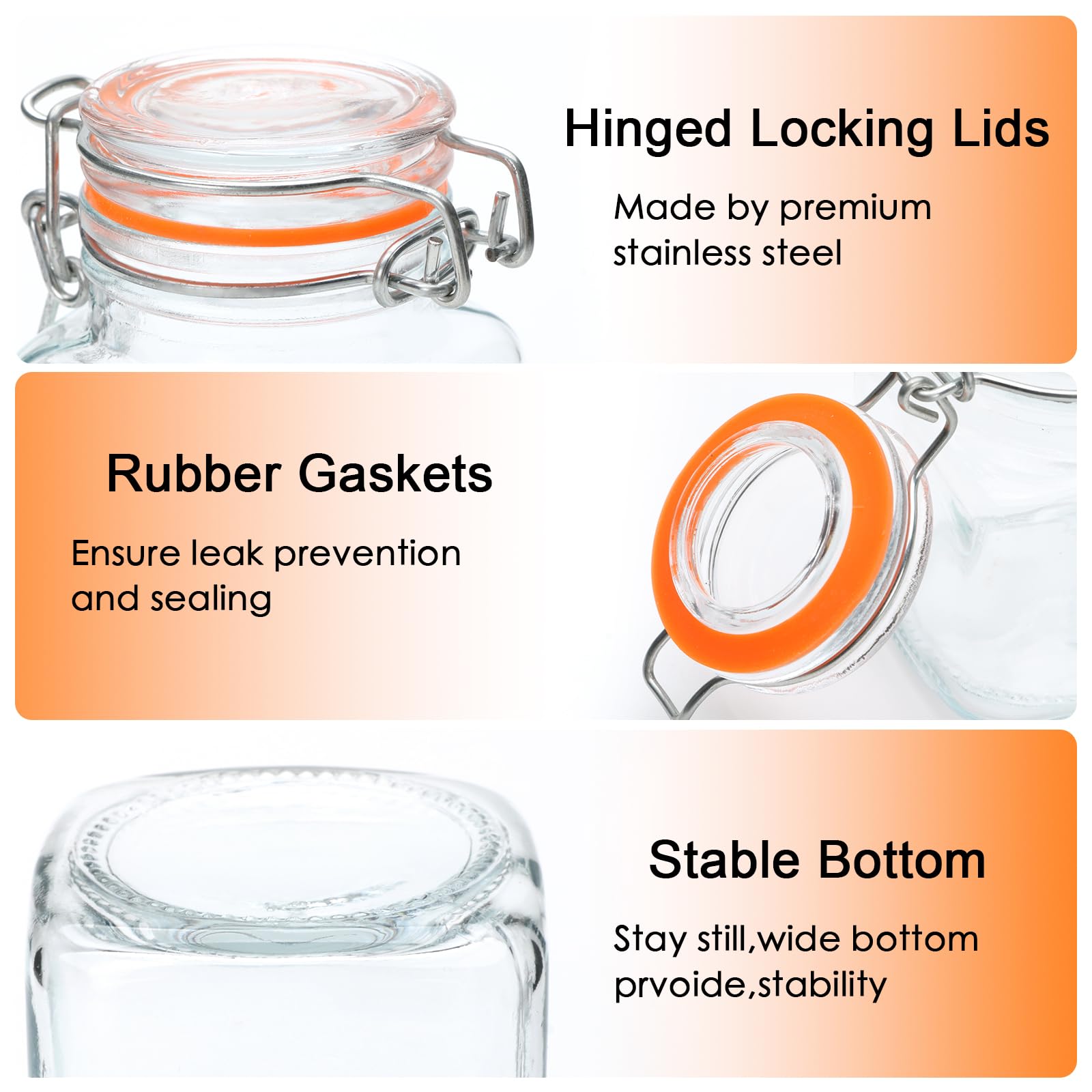 Encheng 30-pack display of clear glass jars for kitchen organization