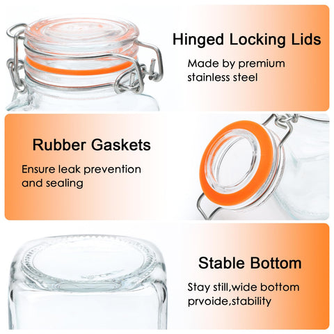 Encheng 30-pack display of clear glass jars for kitchen organization