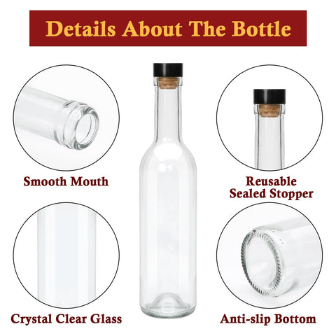 Encheng clear glass bottle for fermentation, reusable and sturdy.