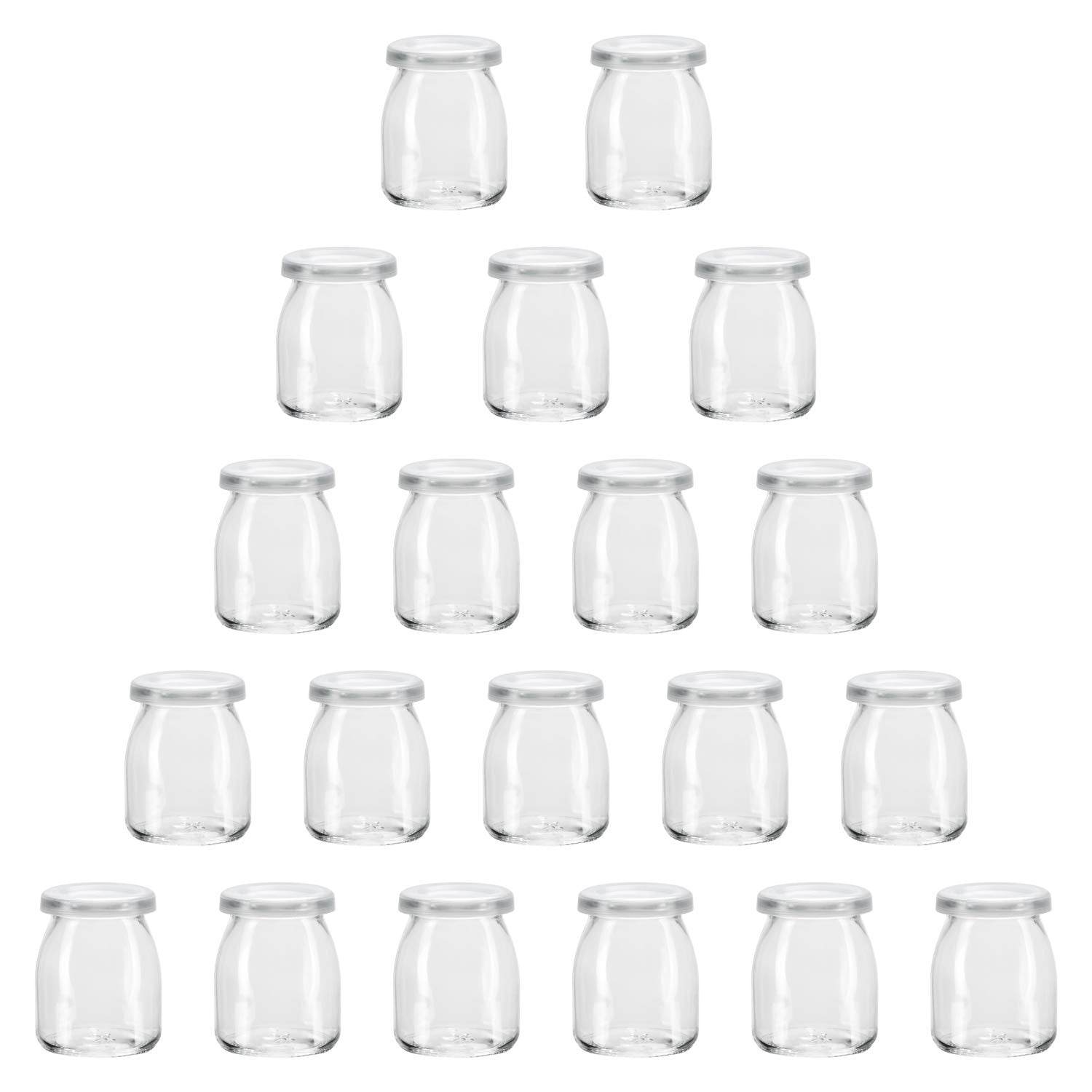 Encheng 7oz clear glass jar with lid showing airtight storage and visibility