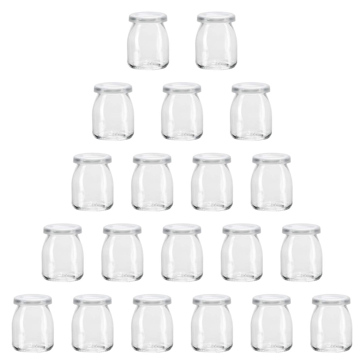 Encheng 7oz clear glass jar with lid showing airtight storage and visibility