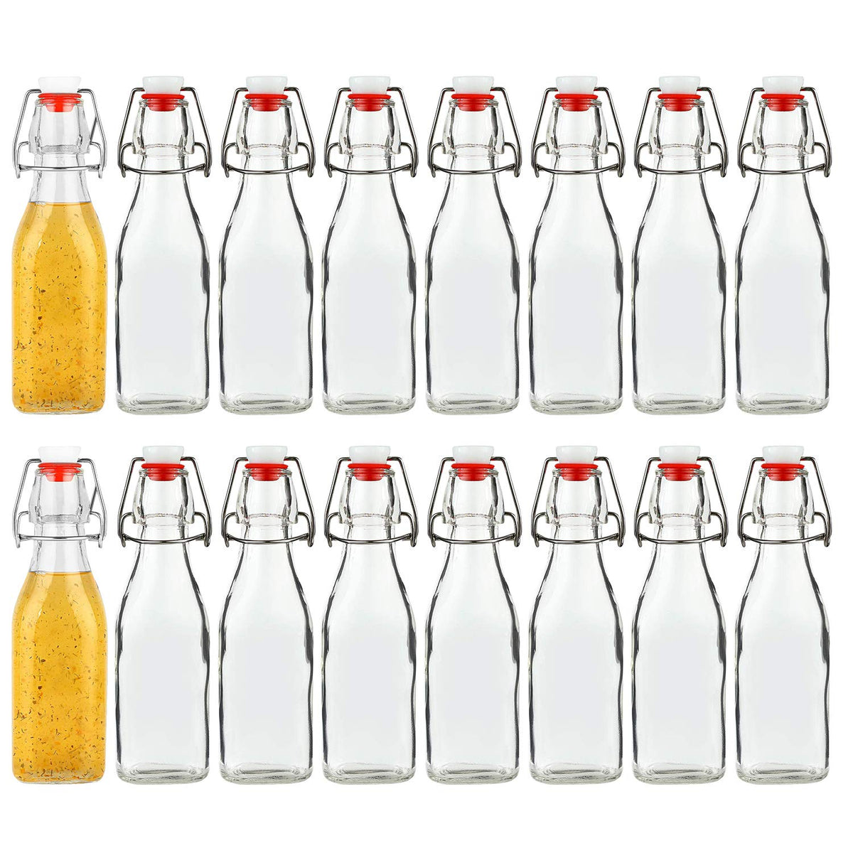 Encheng 8oz glass bottle with air-tight lid for fresh home brew.