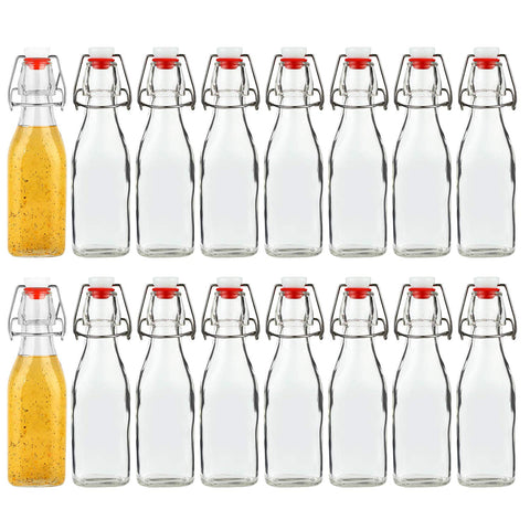 Encheng 8oz glass bottle with air-tight lid for fresh home brew.