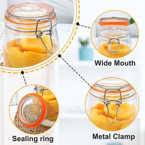 Encheng clear glass storage jar allows quick content identification.