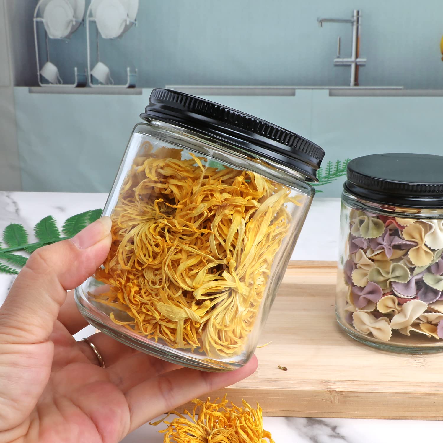 Encheng sturdy glass jar with lid safe for dishwasher and daily use