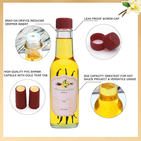 Encheng vanilla extract bottles with red caps showcase elegant packaging