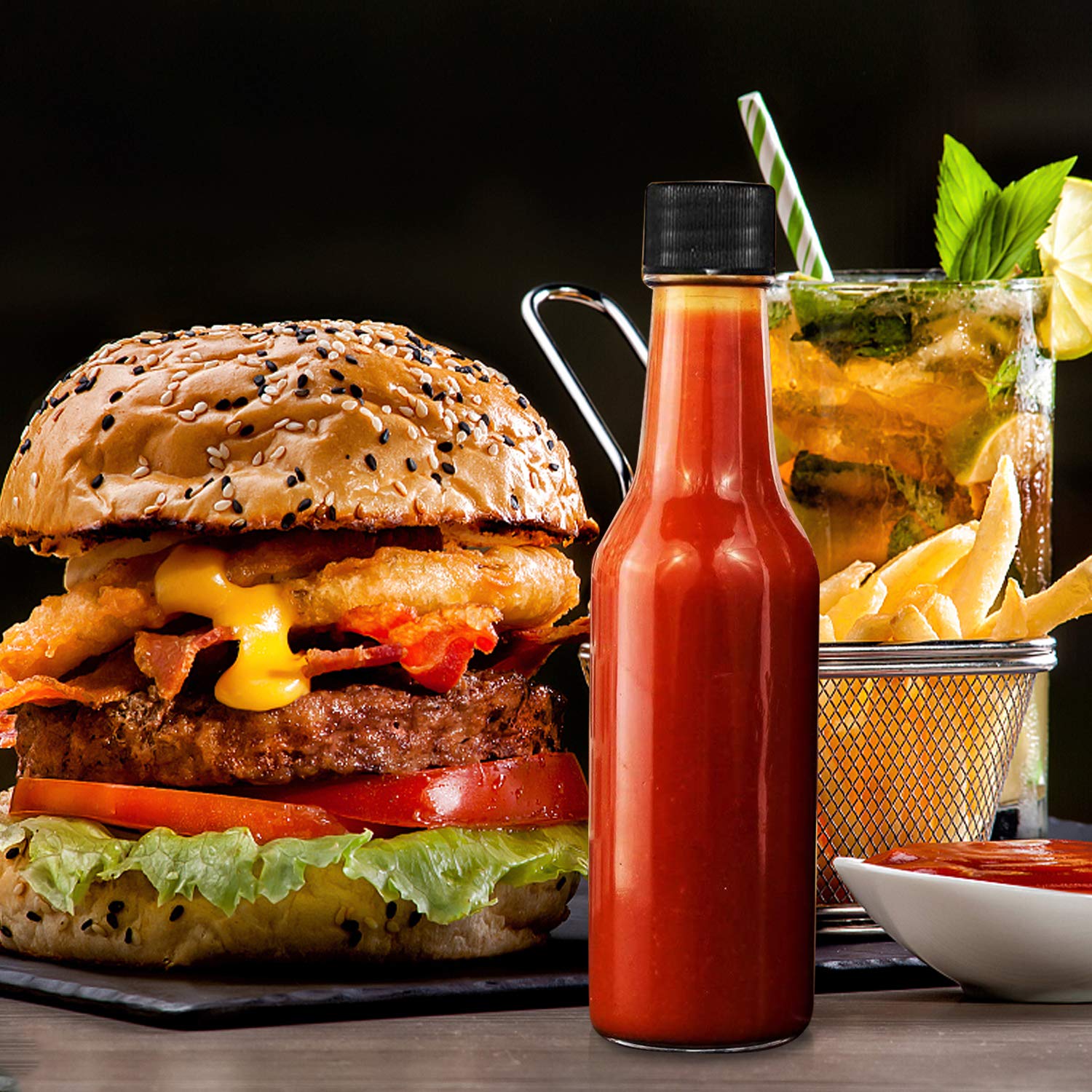 Encheng leak-proof screw-on lids keep oils and syrups fresh.