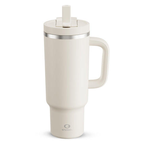 ENCOOL 40 oz tumbler with handle and straw for easy sipping on the go
