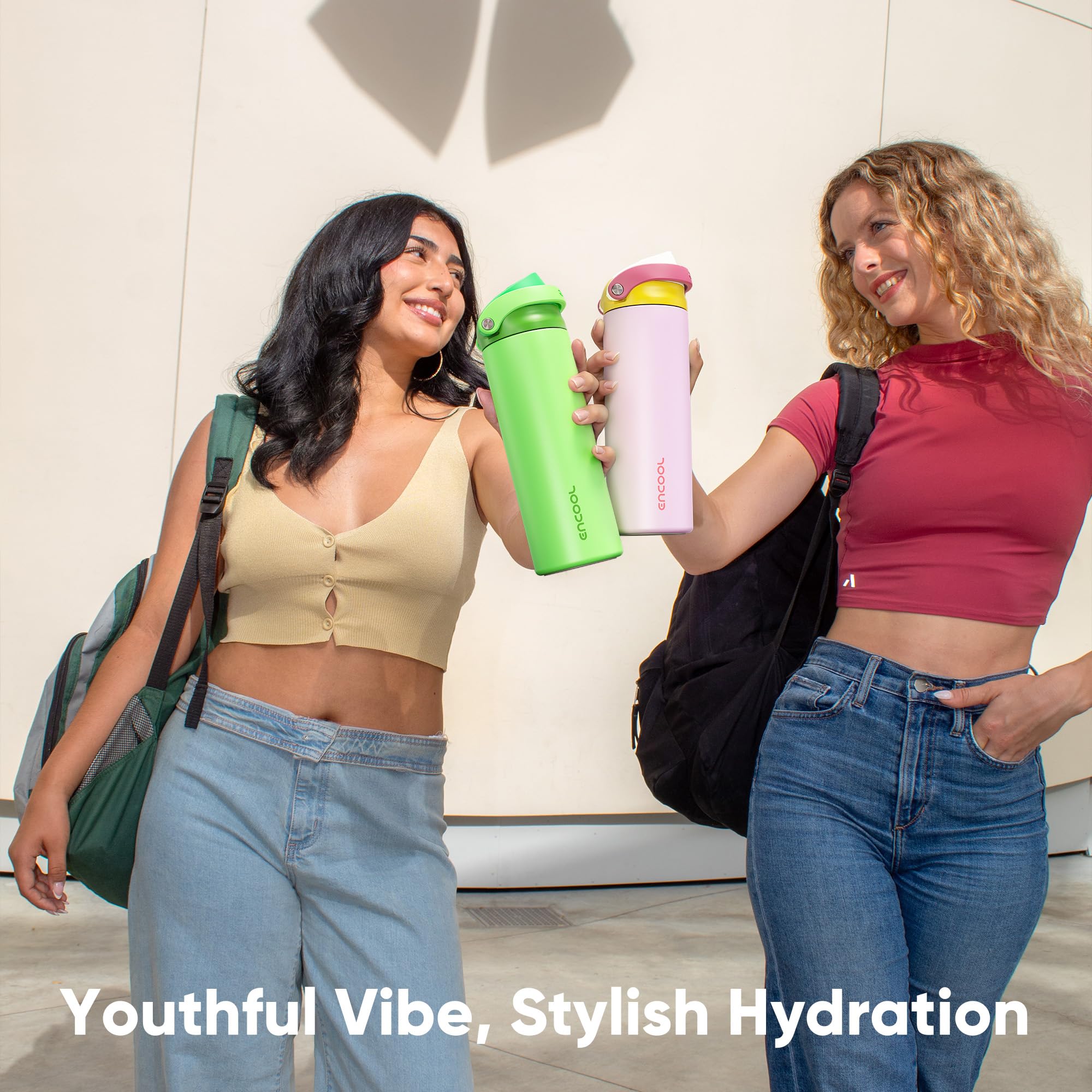 ENCOOL bottle algae-green color adds vibrant daily hydration style