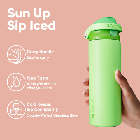 ENCOOL bottle durable lid close-up showcases long-term reliability