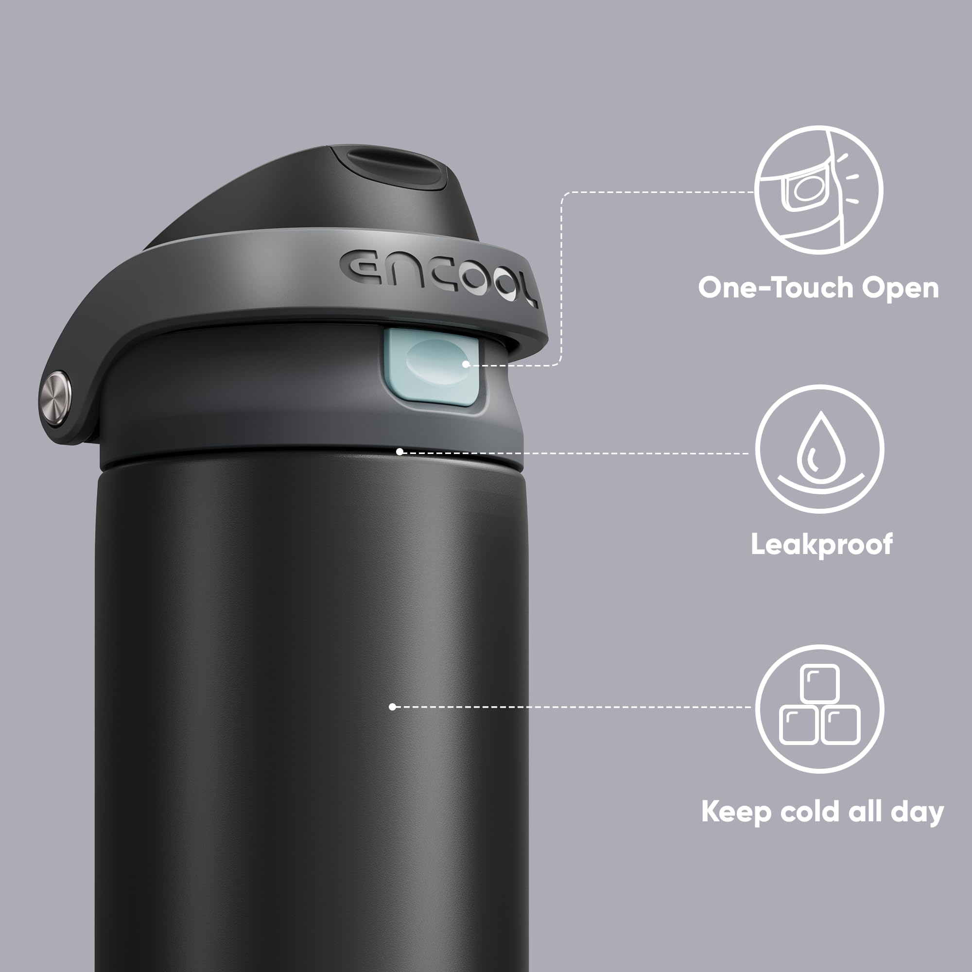 ENCOOL fits most cup holders for versatile on-the-go use.