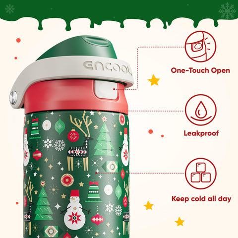 ENCOOL Frosty Forest print bottle adds seasonal charm while hydrating