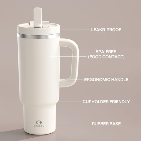 ENCOOL spillproof flip-top lid prevents leaks during travel