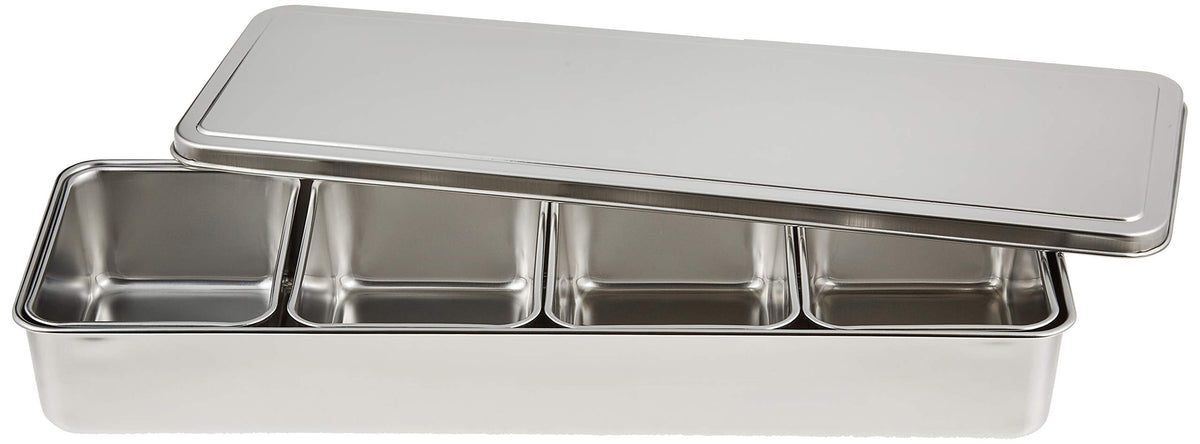 Endo Shoji TKG AYK11004 seasoning container in polished stainless steel for hygienic kitchen organization