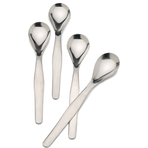 Endurance egg spoons set of 4 beside egg cups for soft boiled eggs.