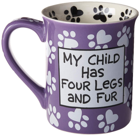 Enesco Dog Mom mug front message displayed for inspiring kitchen moments.