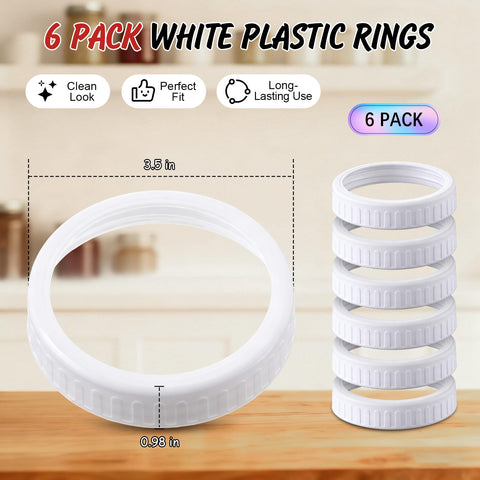 Enhhon six-pack white rings offer value and stylish organization.