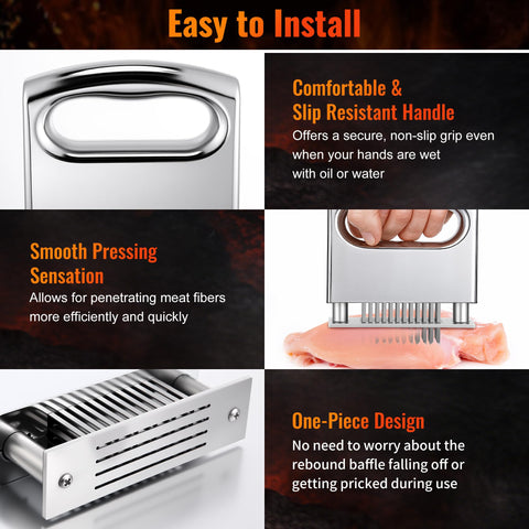 Enhon meat tenderizer durable stainless-steel blades resist rust and wear