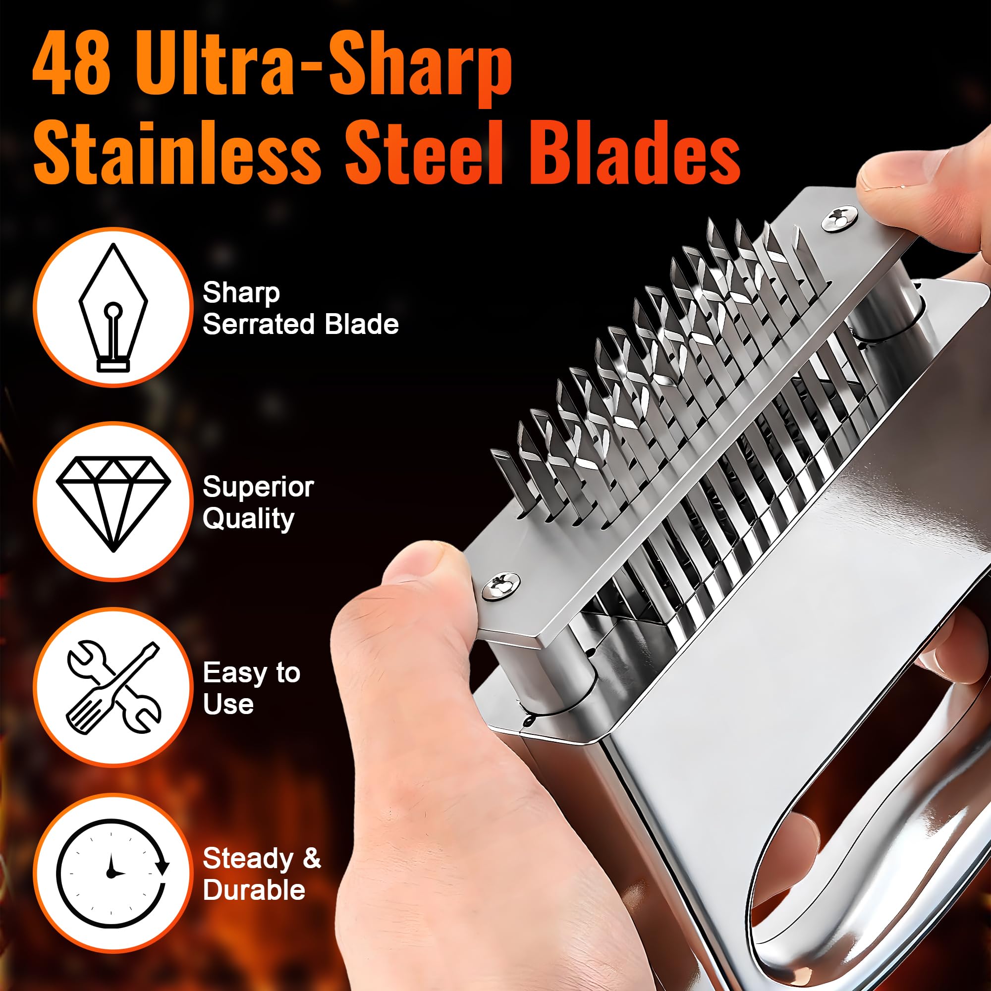 Enhon meat tenderizer ergonomic handle for a secure grip during prep