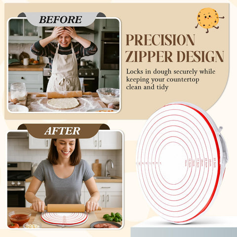 Enhon pie crust bag with size guides 4-11 inches for precise dough shaping.