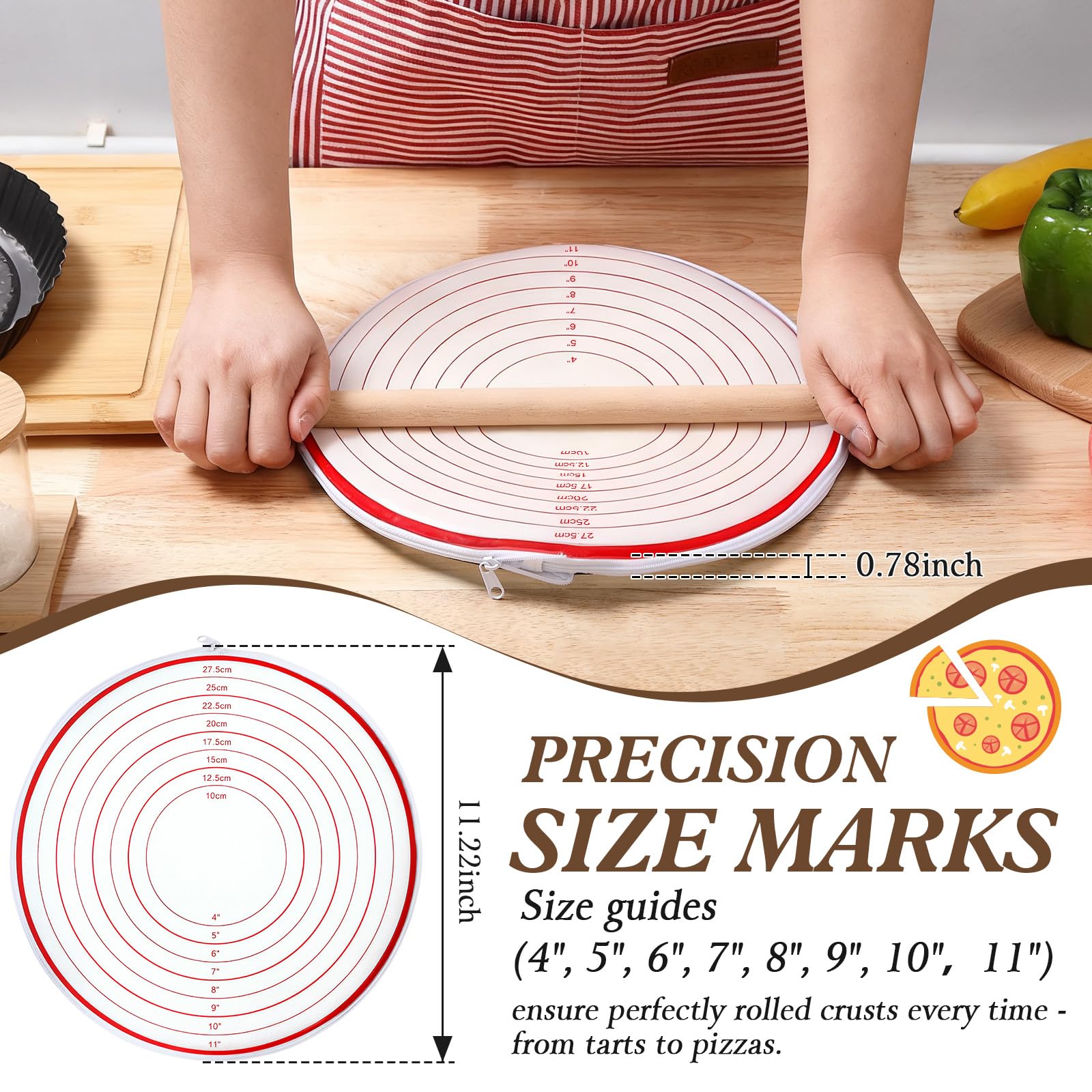 Enhon silicone dough bag interior view showing nonstick surface for easy dough release.
