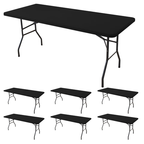 Enjoyidea 6ft rectangle tablecloth fit for snug, wrinkle-free coverage.