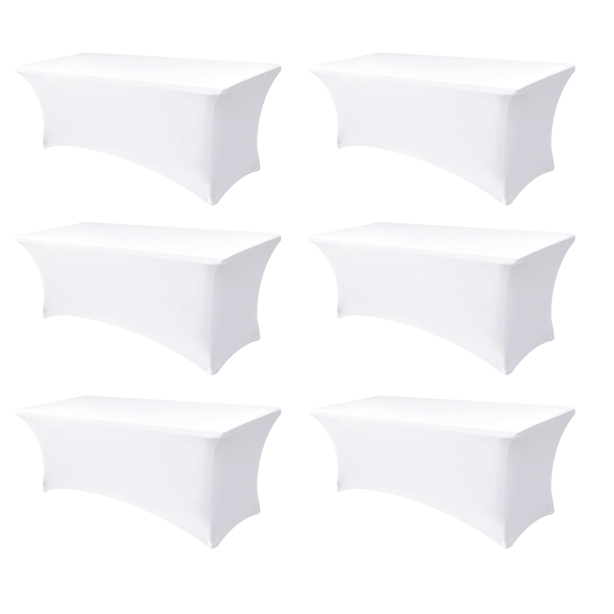 Enjoyidea 6ft rectangle tablecloth pack 6 white for clean, coordinated events.