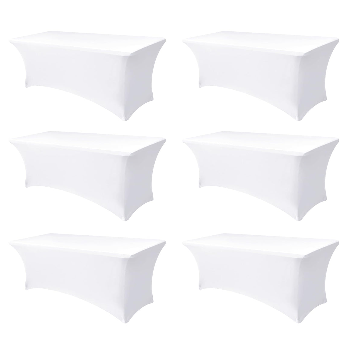 Enjoyidea 6ft rectangle tablecloth pack 6 white for clean, coordinated events.