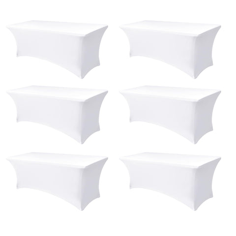 Enjoyidea 6ft rectangle tablecloth pack 6 white for clean, coordinated events.