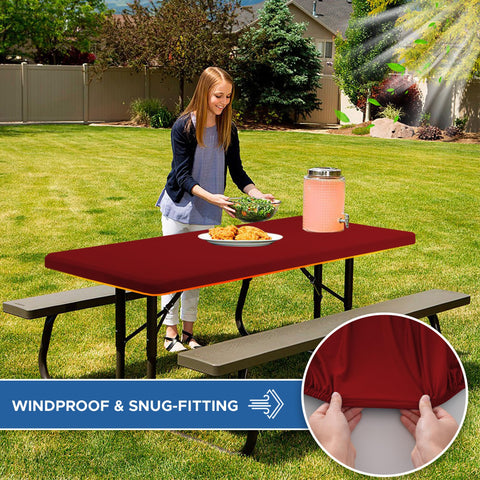 Enjoyidea red 6-pack tablecloth packaging highlights value and convenience.