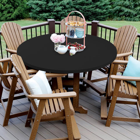 Enjoyidea black 2-pack round table covers for everyday dining.