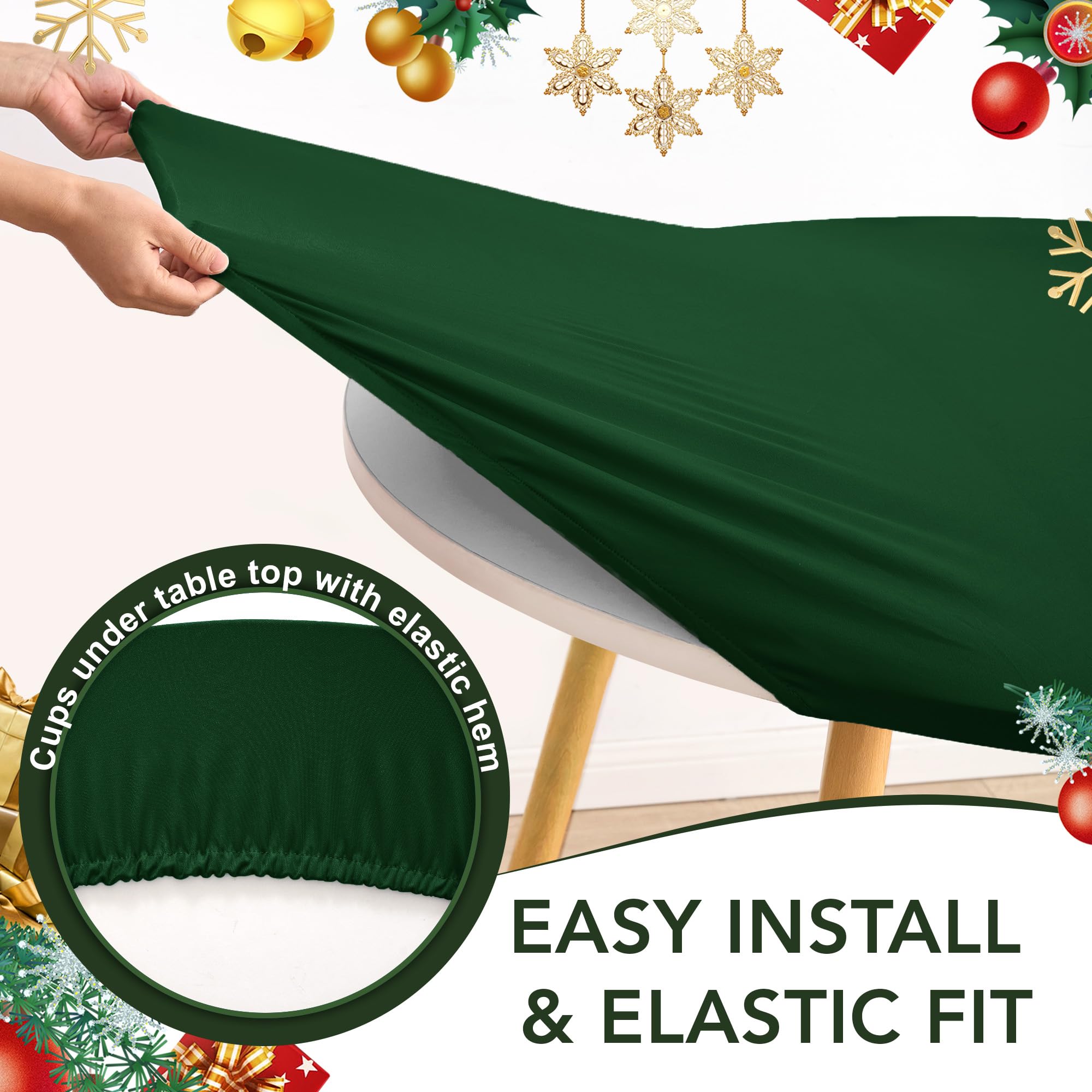 Enjoyidea durable stain-resistant round table cover stays clean during events