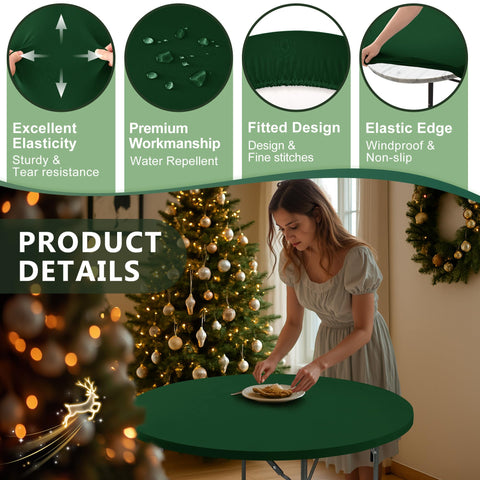 Enjoyidea easy-on-easy-off spandex tablecloth enables quick setup