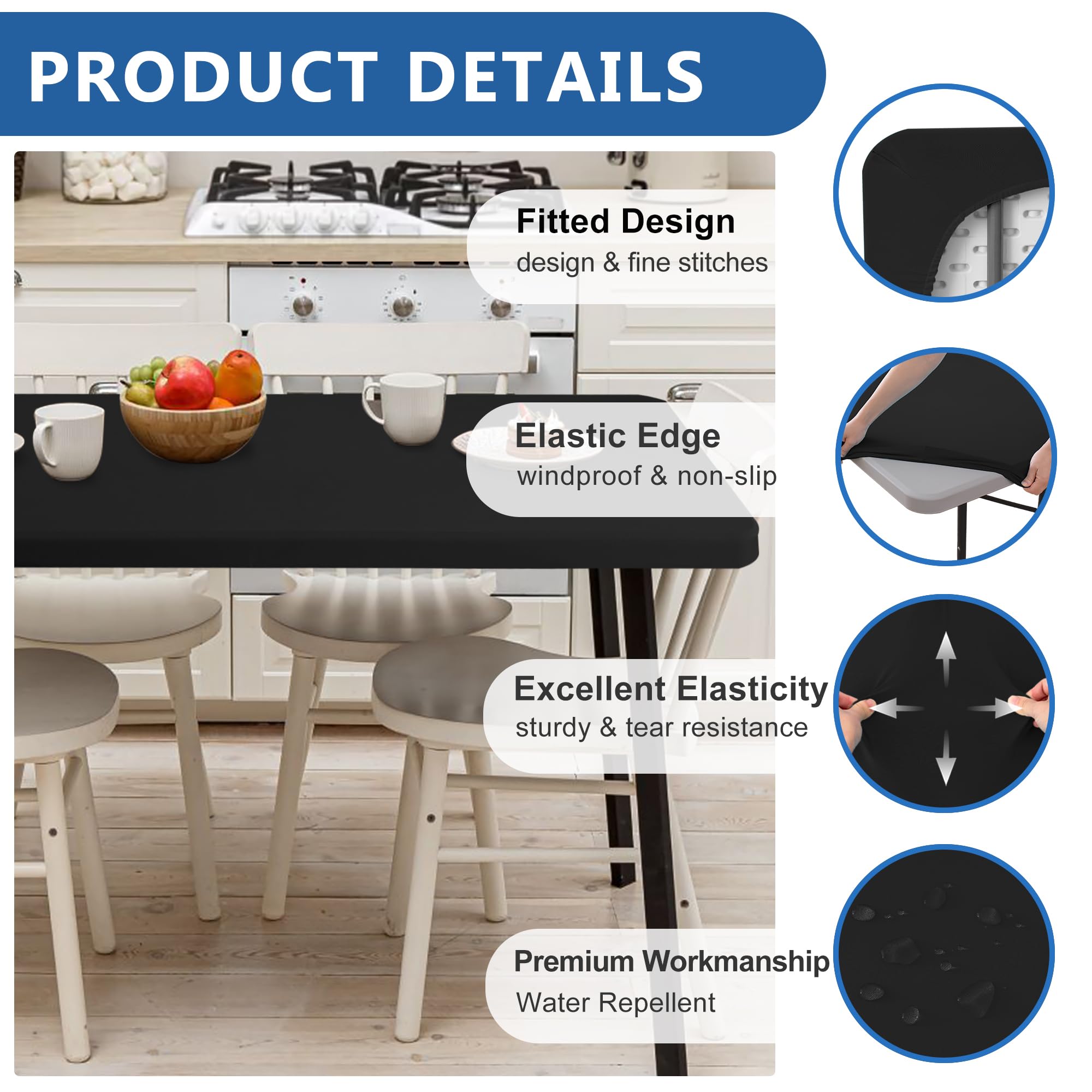 Enjoyidea elastic edge close-up showing secure grip and windproof stability.