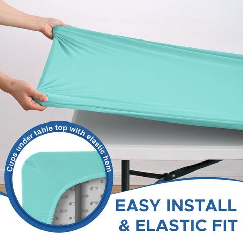 Enjoyidea elastic edge stretch demo, easy one-person setup