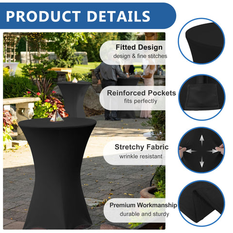 Enjoyidea highboy tablecloth with leg pockets for secure setup.