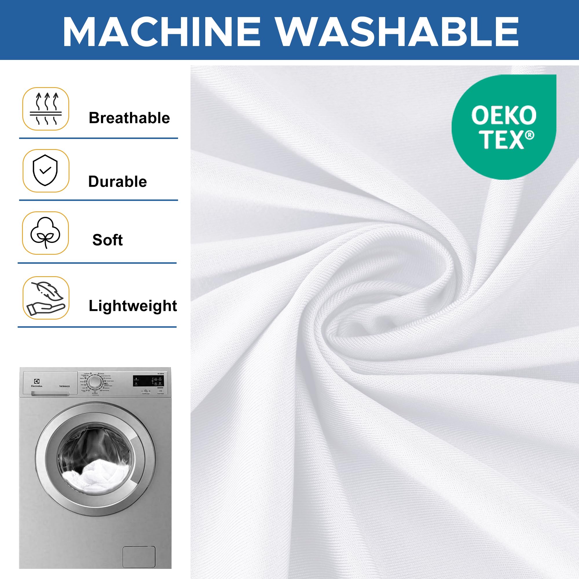 Enjoyidea machine-washable cover simplifies care with cold water and regular detergent.