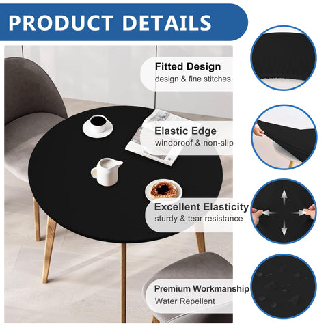 Enjoyidea 60-inch round table cover stretched over a folding table.