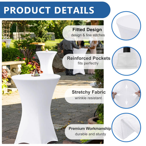 Enjoyidea spandex fitted tablecloth leg pockets secure legs for stable events