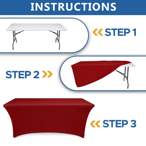 Enjoyidea spandex table cover professional booth display on red table