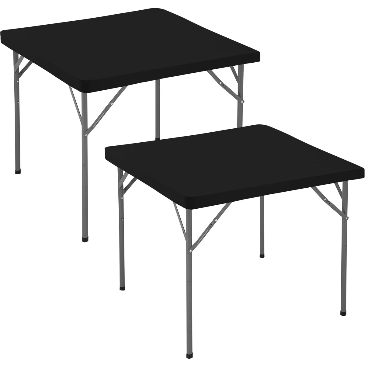 Enjoyidea square fitted tablecloth two pack with elastic edge for stable grip