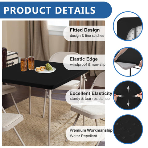 Enjoyidea elastic-edge grip tablecloth securing the table surface.