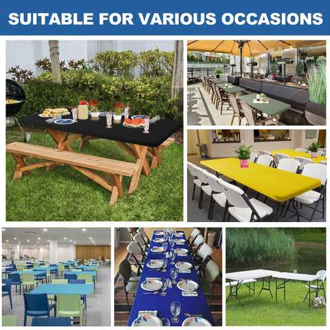 Enjoyidea water-repellent stretch edge tablecloth designed for outdoor use.