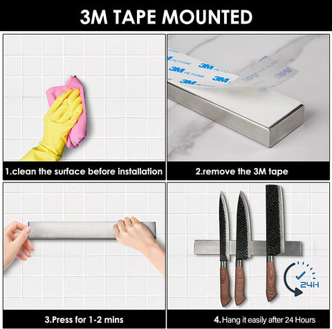 Enkrio high-capacity strip holds up to 22 lb for knives and tools.
