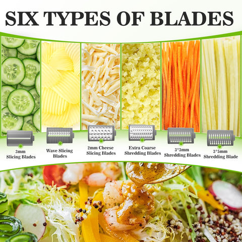 Enleber blade set with six interchangeable blades for versatile shredding.
