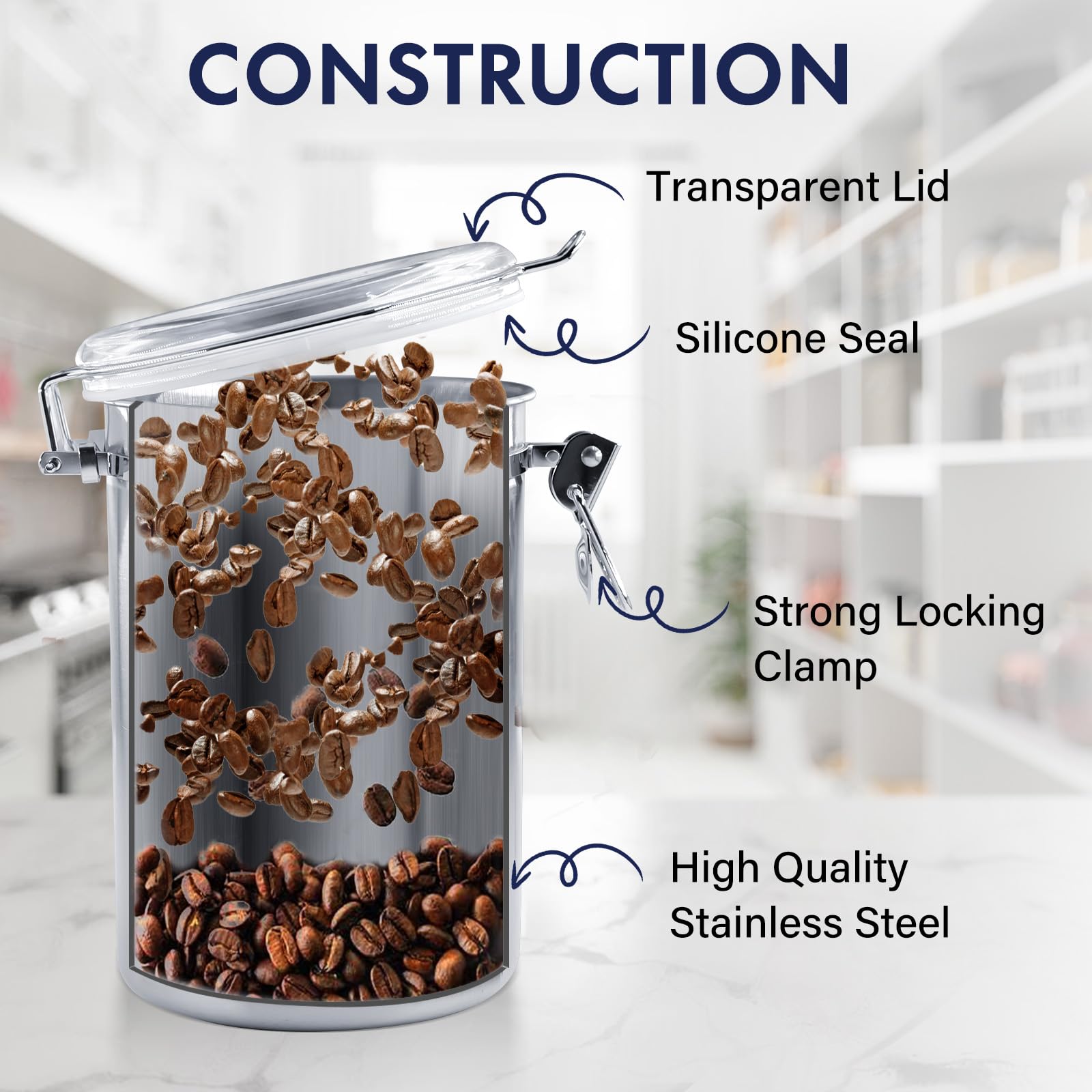 ENLOY canisters in four sizes suit flour, sugar, tea, and snacks.
