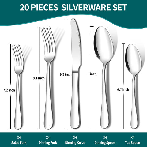 ENLOY dinner spoons four-pack with balanced grip for comfortable meals